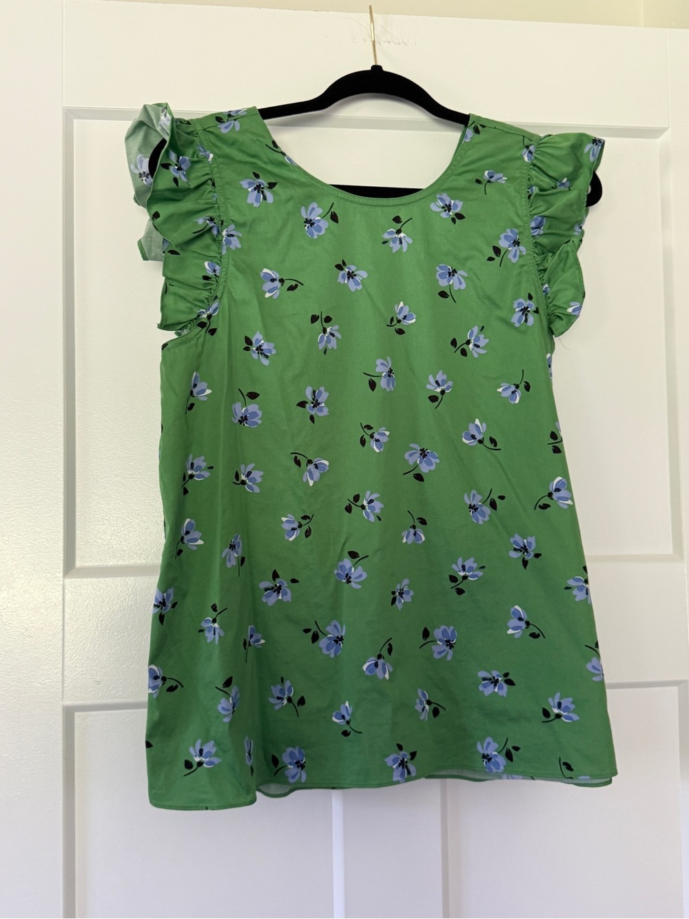kate spade Green Floral Ruffle Sleeve Tank Top